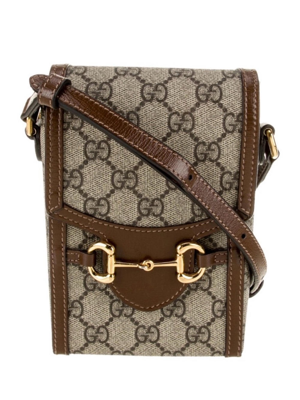 Gucci Beige GG Supreme Canvas with Brown Leather Horsebit Crossbody
